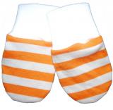 Úpletové rukavičky oranžový proužek