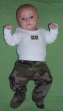 ARMY kojenecká soupravička bílá / maskáč - polodupačky a body