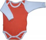 Kojenecké body cihlová + bílá SLEVA