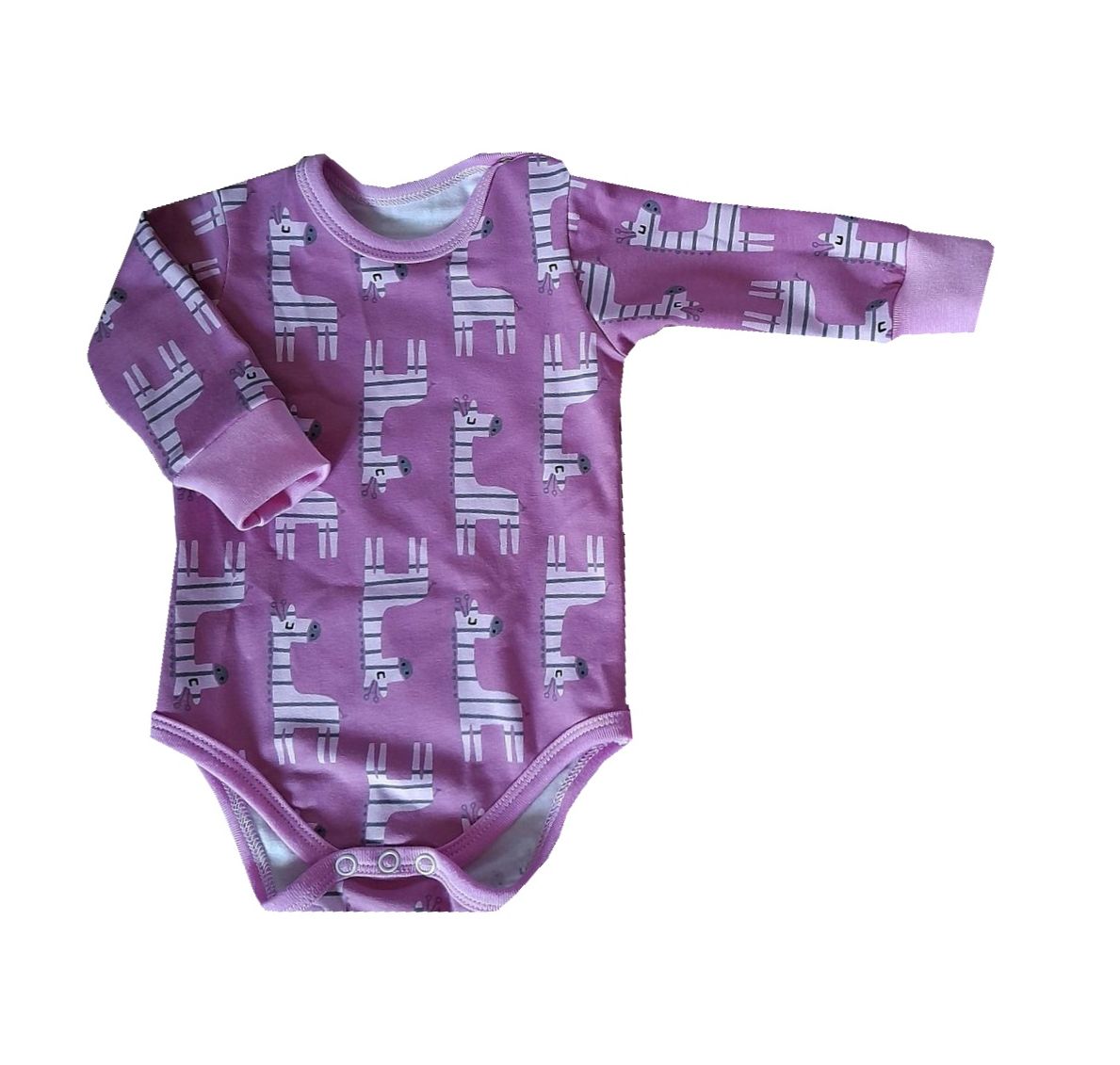 Kojenecké body žirafy, dlouhý rukáv 98