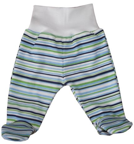 kojenecké olodupačky proužky modrá a zelená