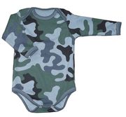 Kojenecké body ARMY maskáč dlouhý rukáv 68