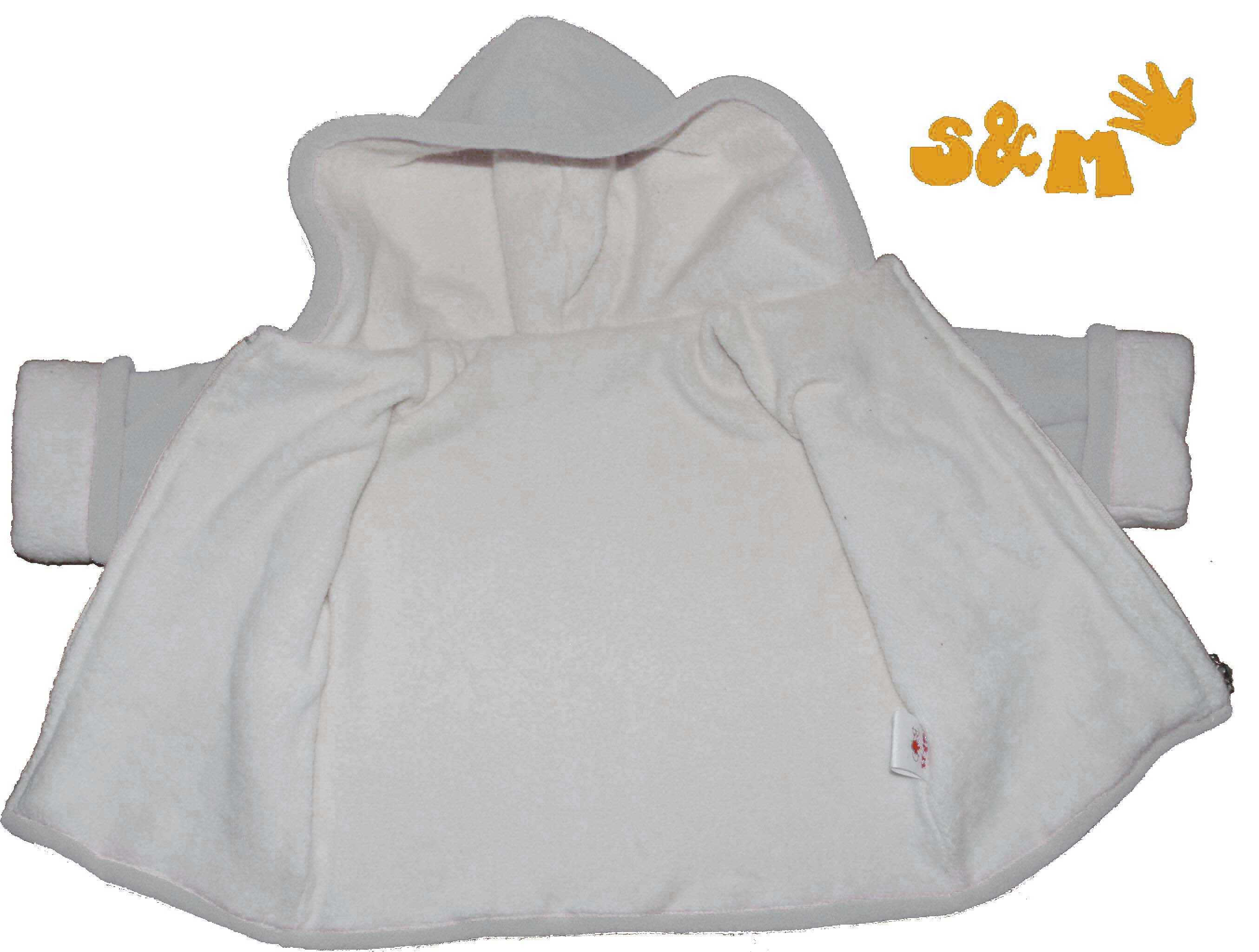 kojenecká / dětská fleecová  bunda s beránkem bílá