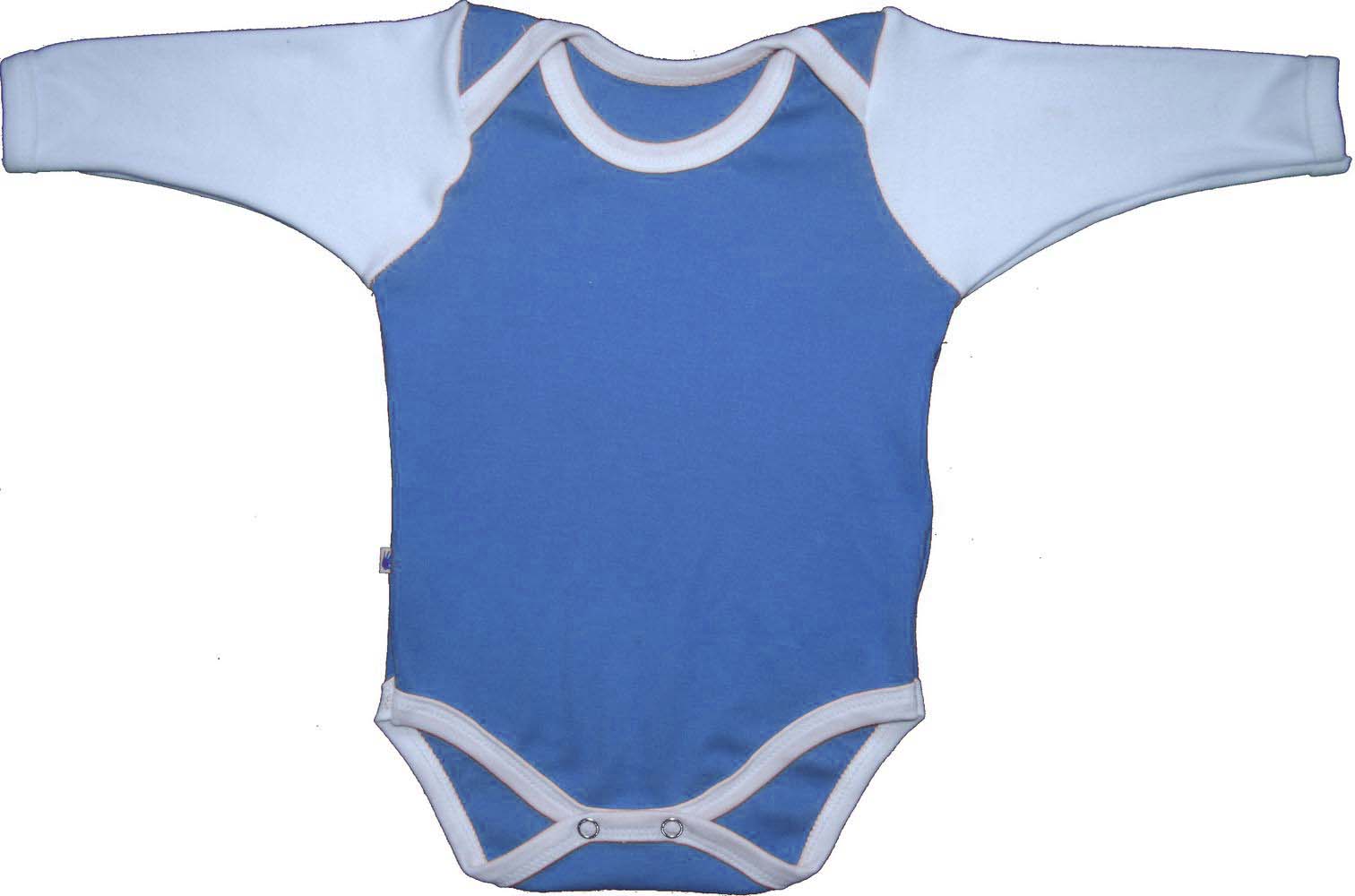 Kojenecké body  sv.modrá + bílá 