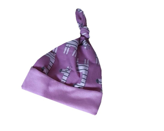 kojenecká čepička pro holčičky - růžová a šedá