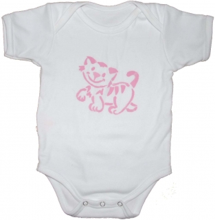 Kojenecké body růžová kočička