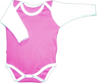 Kojenecké body růžová a bílá - dětské body coolíšek