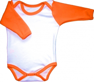 Kojenecké body bílá + oranžová