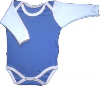 Kojenecké body  sv.modrá + bílá 