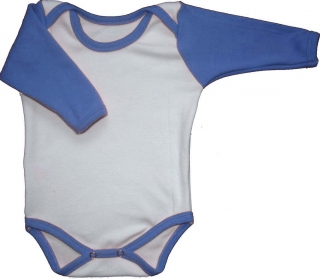 Kojenecké body bílá + sv. modrá